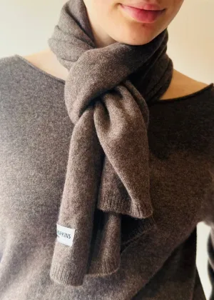 100% Cashmere Featherlight Scarf in Woodland Brown