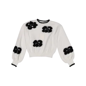 242GJ3070-SWEATER-White/Black