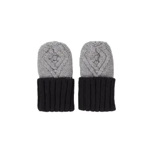 Acorn Cable Knit Mittens - Grey