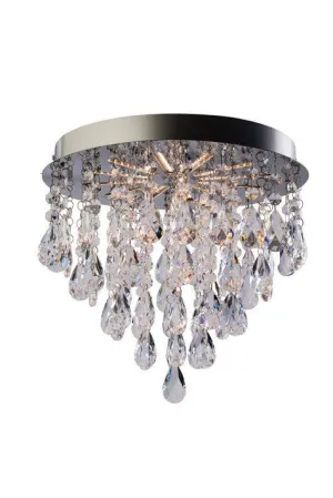 Alica 15 Watt Warm White (3000K) LED Clear Faceted Crystal Ceiling Light