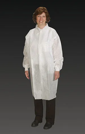 Alpha Protech Nutech Lab Coats Lab Coat, 2X-Large/ 3X-Large, White, Tapered Collar, Elastic Wrist, 25/Cs