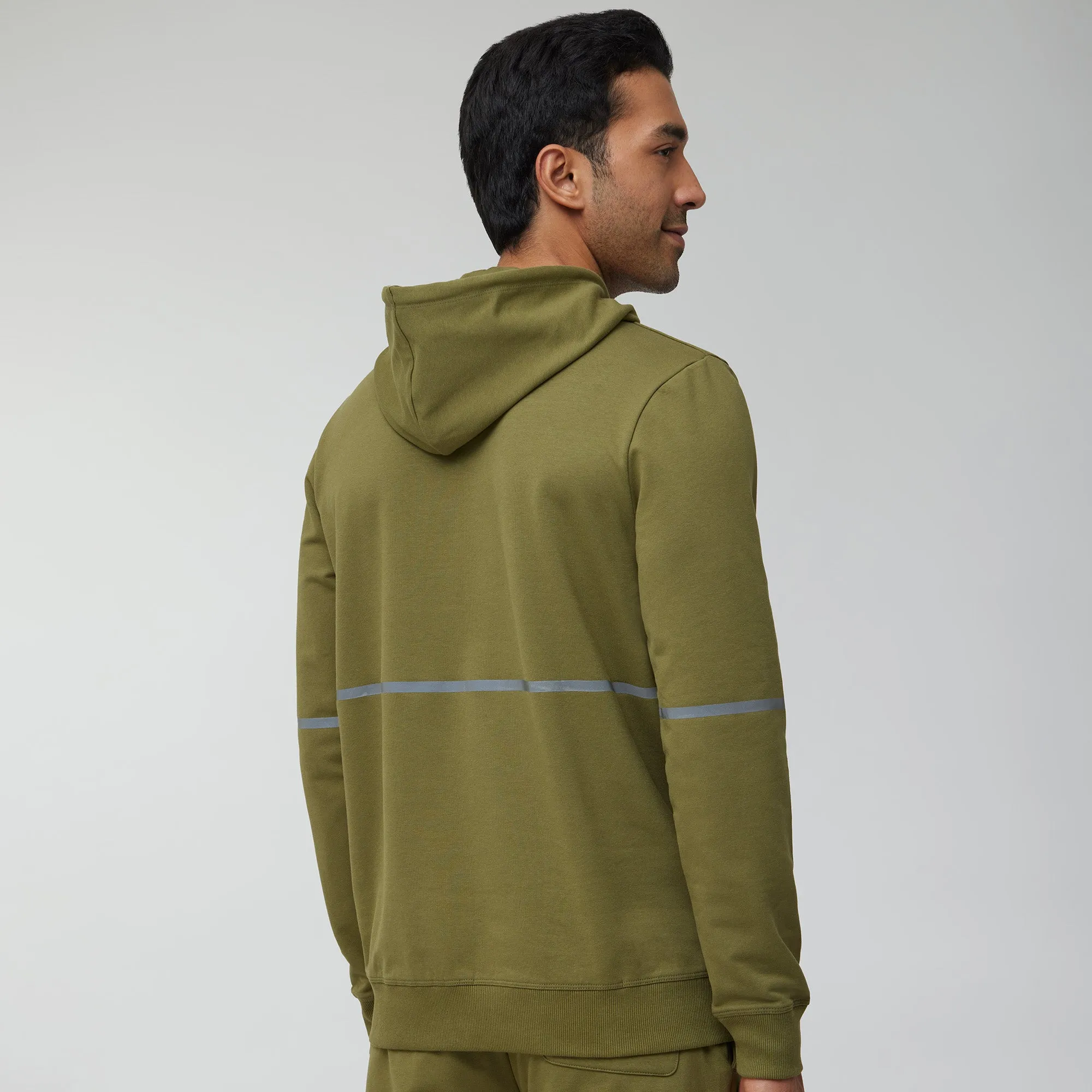 Ascent French Terry Cotton Blend Hoodies Olive Green