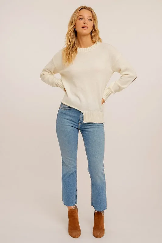 Asymmetrical Mock Neck Sweater - Final Sale