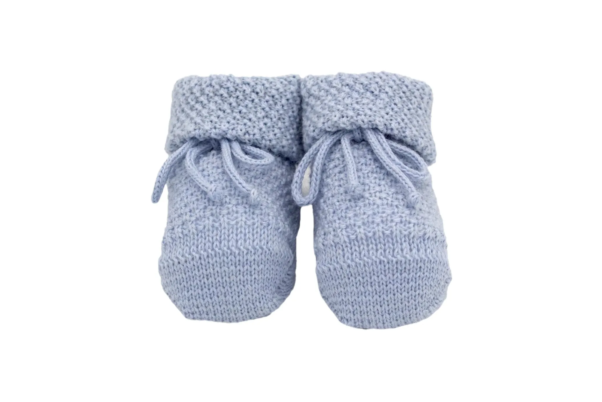 Baby Shoes in Cross Knit - Light Blue