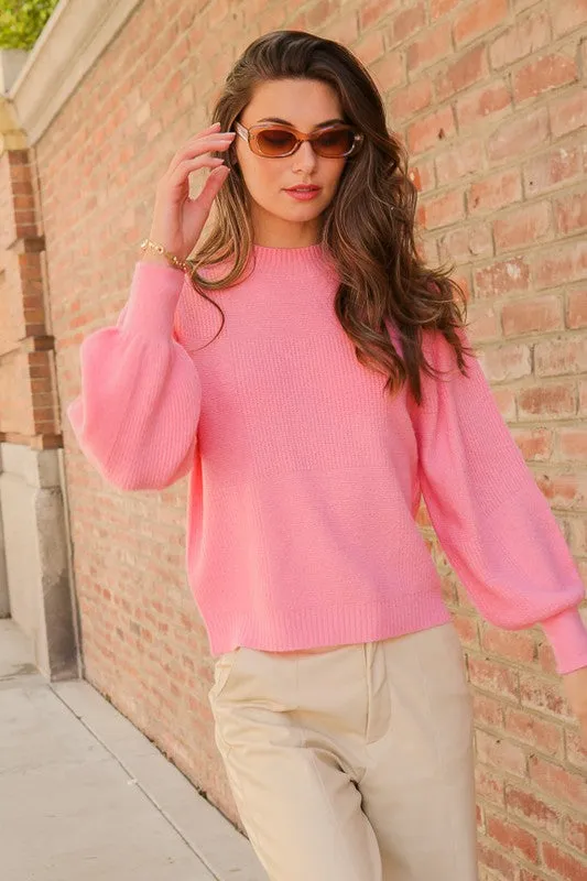 Balloon Puff Sleeve Sweater