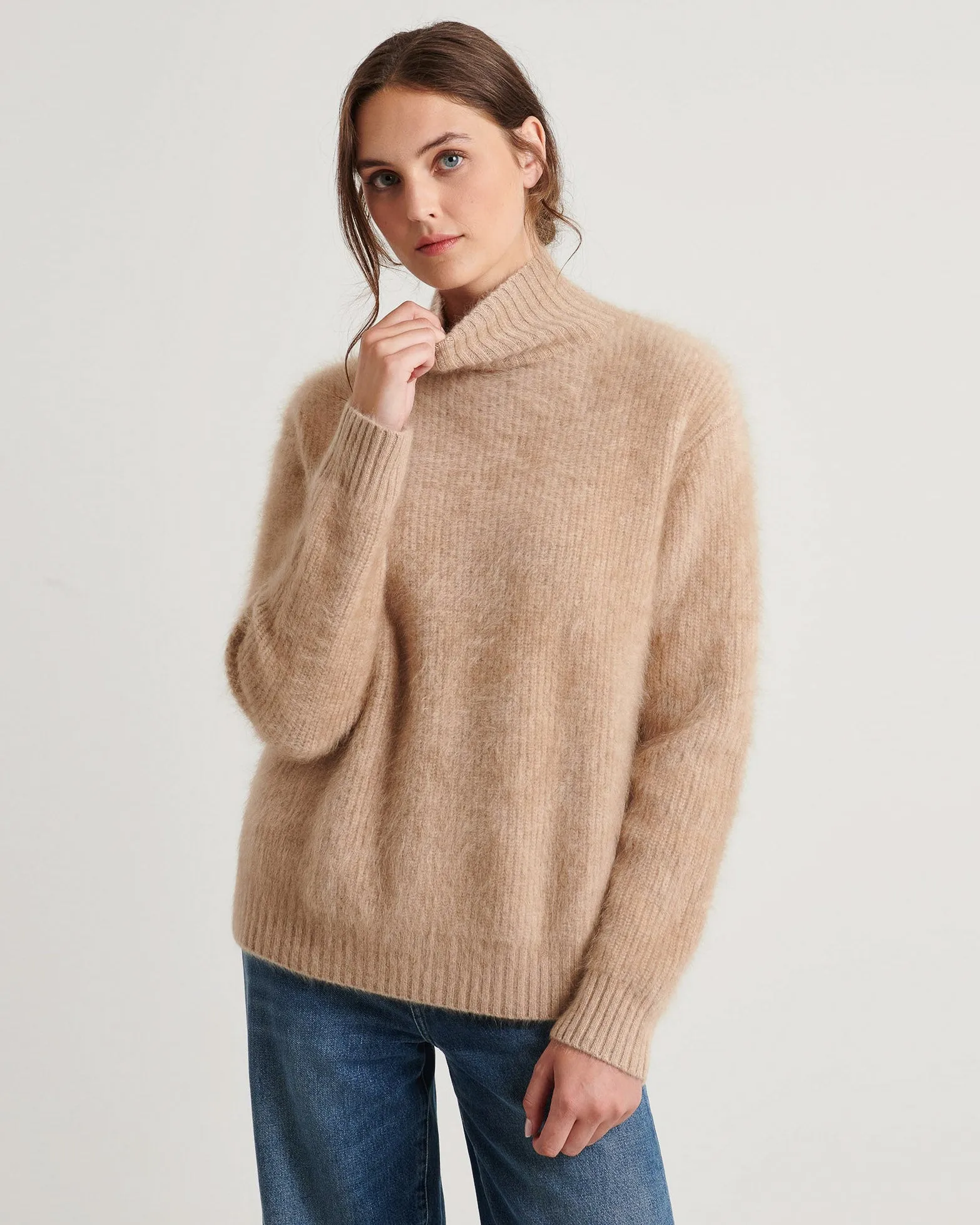 Brushed Cashmere Turtleneck