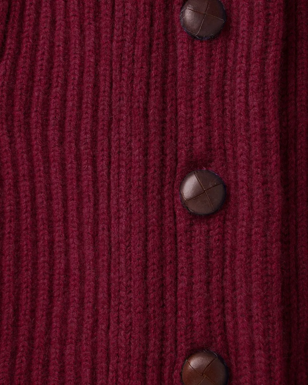 Burgundy Shawl Collar Cashmere Cardigan