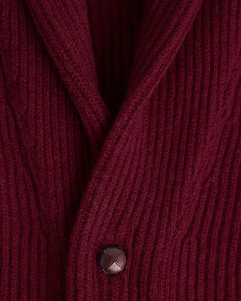 Burgundy Shawl Collar Cashmere Cardigan