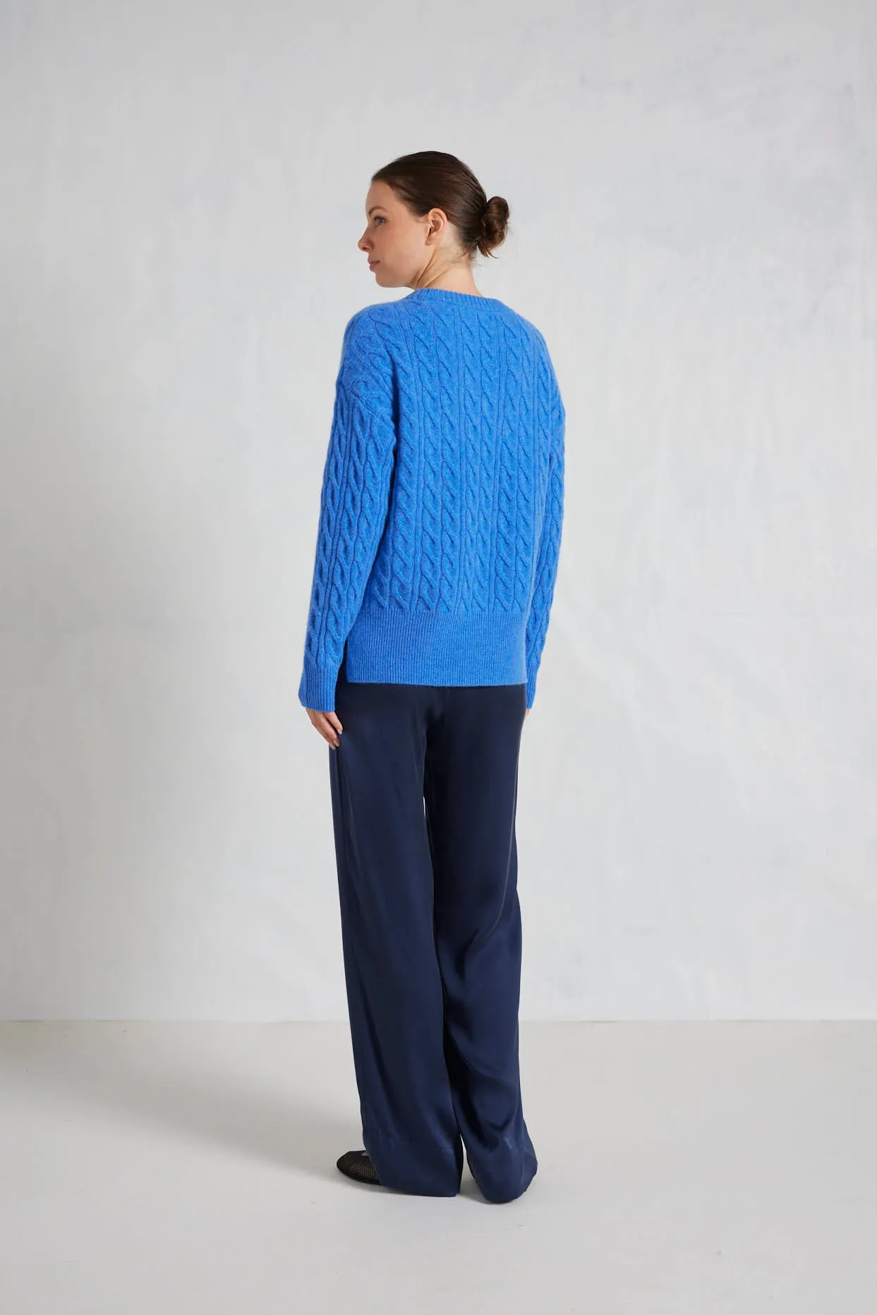 Cameron Cashmere Sweater in Lagoon