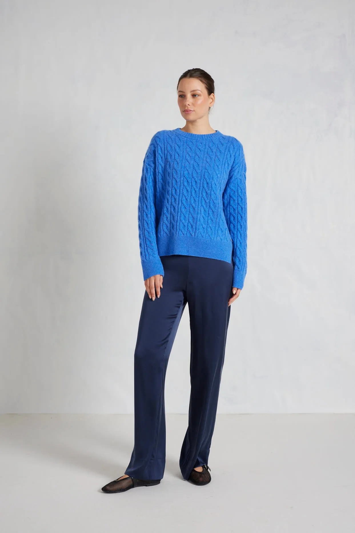 Cameron Cashmere Sweater in Lagoon