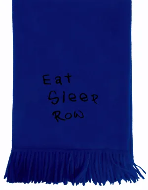 Cashmere scarf with black embroidered Eat, Sleep, Row