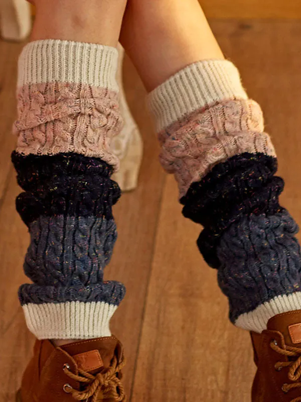 Casual Keep Warm Contrast Color Leg Warmers Accessories