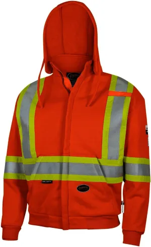 Clearance...Brand New...Pioneer V2570450-2XL Orange Flame Resistant Zip Style Cotton Safety Hoodie - 2XL. Each