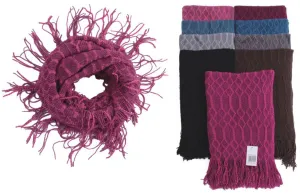 crochet scarves - two-tone solid colors Case of 144