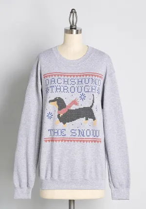 Dachshund Through The Holidays Graphic Sweatshirt