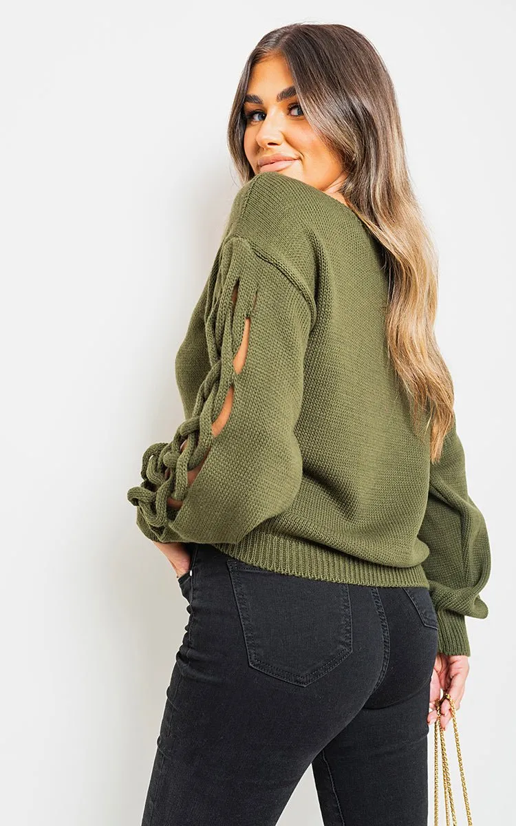 Dante Cable Knit Jumper with Cut Out Detail