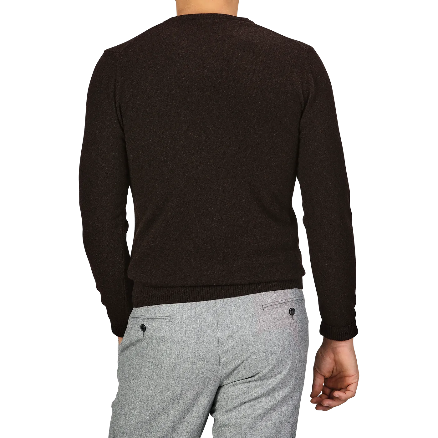 Dark Brown Wool Cashmere Crewneck