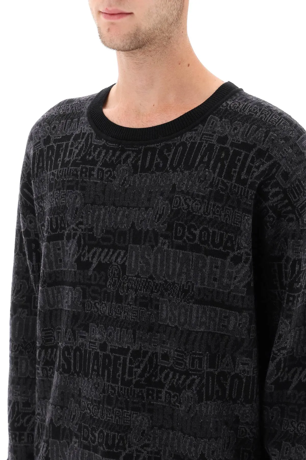 Dsquared2 wool sweater with logo lettering motif