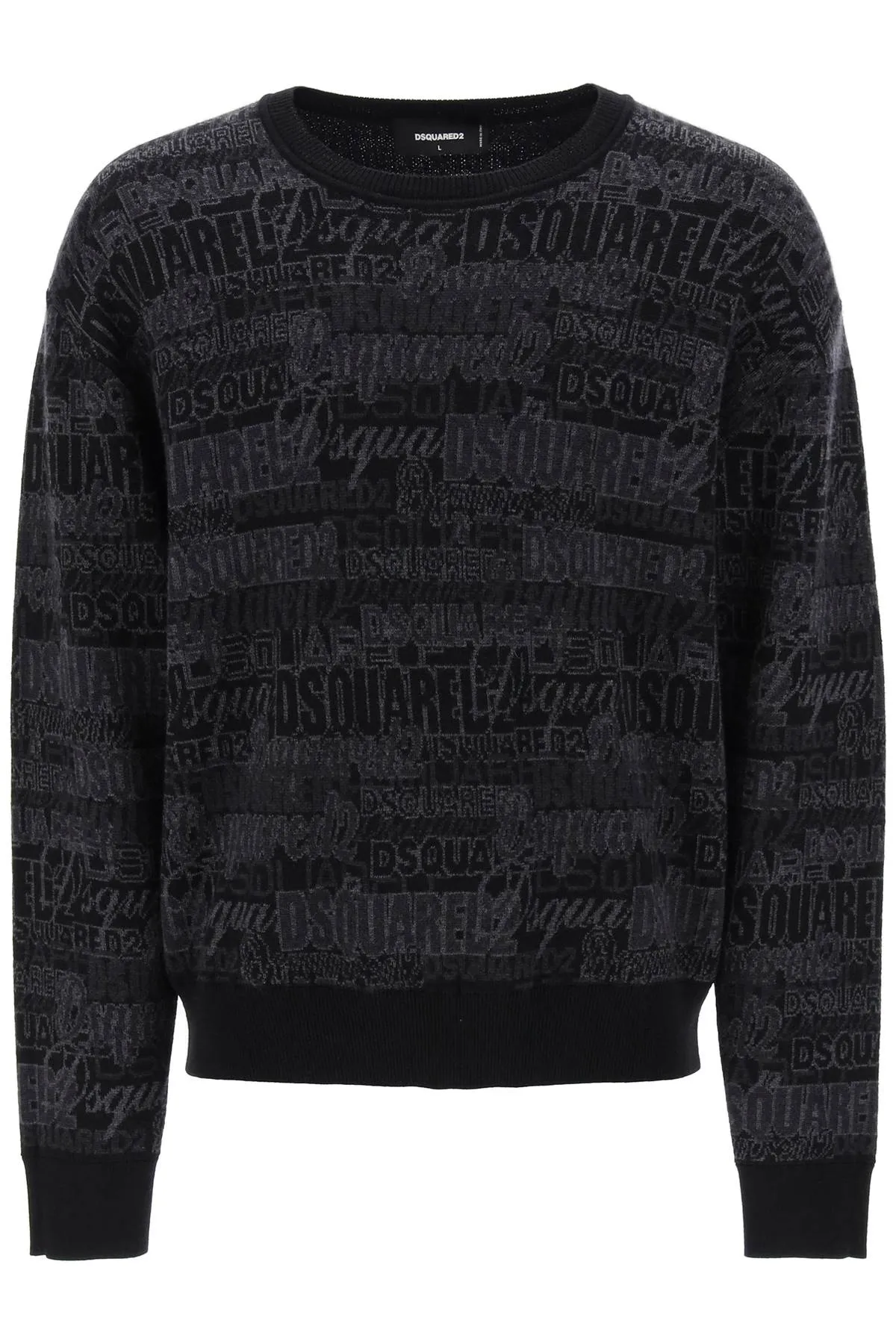 Dsquared2 wool sweater with logo lettering motif