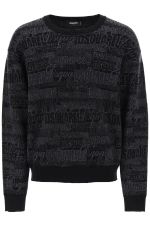 Dsquared2 wool sweater with logo lettering motif