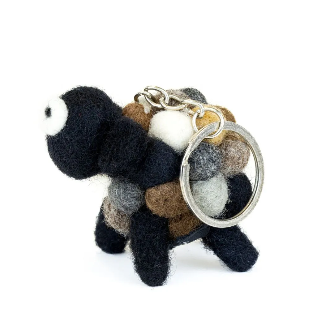 Erin Knitwear Felt Sheep Keyring - Natural