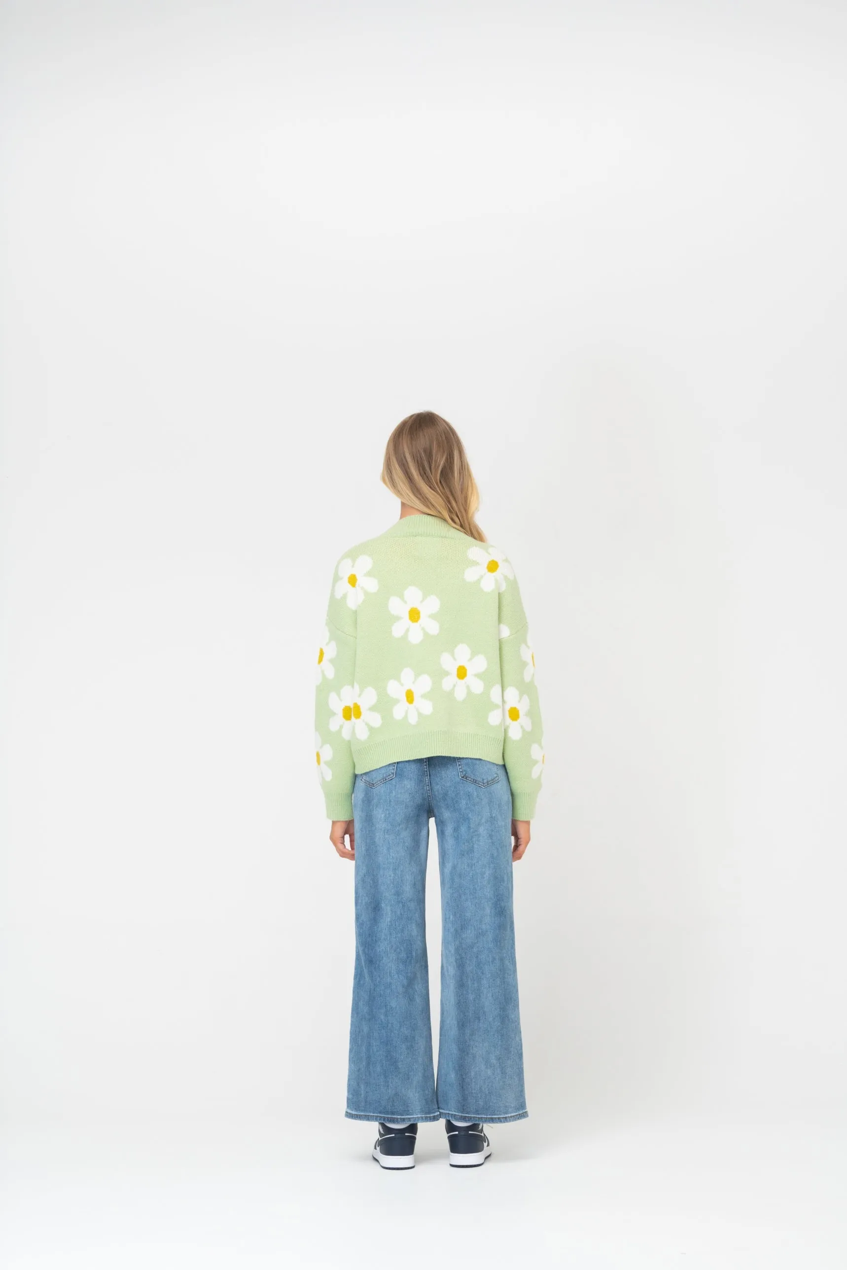 Feel the Love Daisy Cardi | Lime