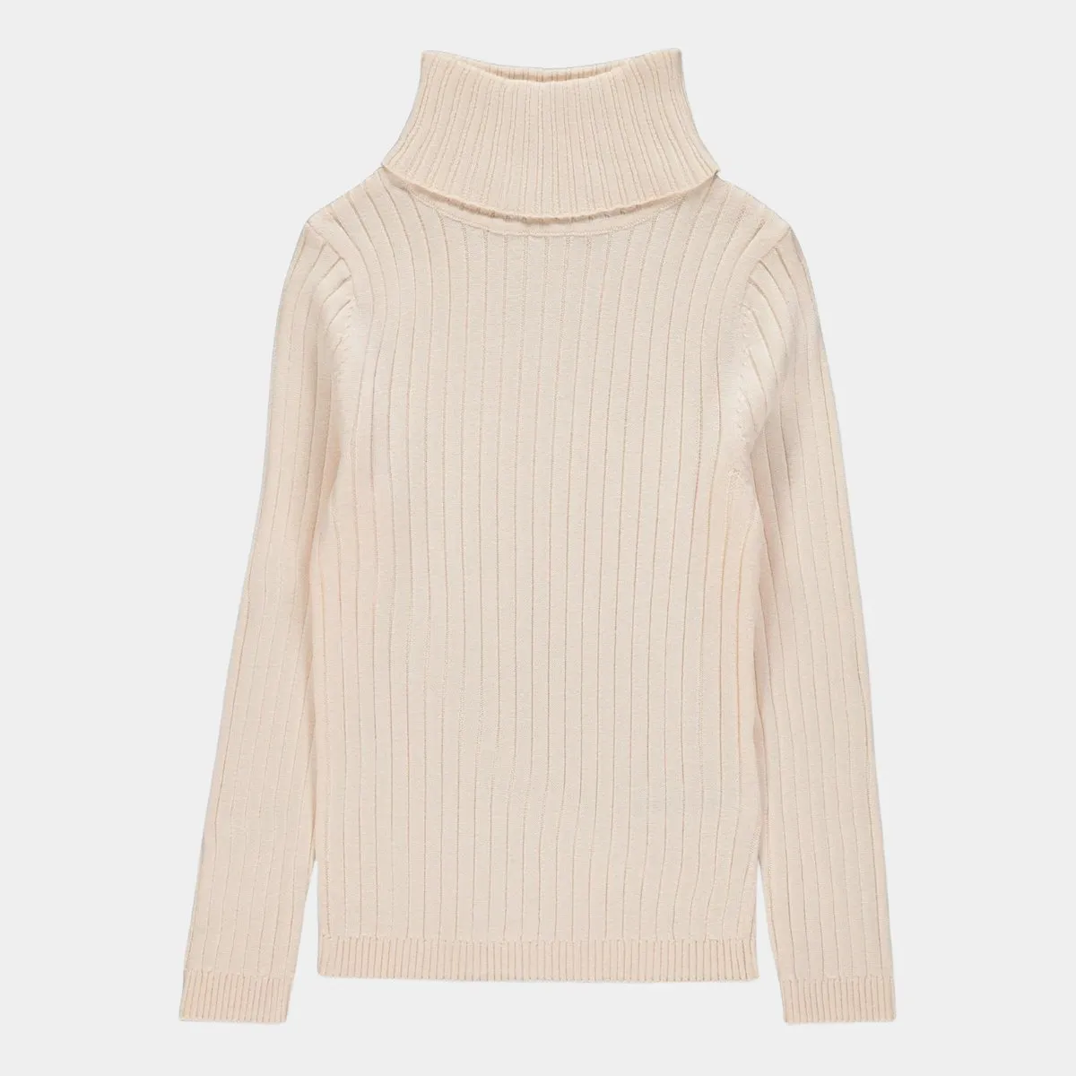 Girls Rib Knit Roll Neck Top