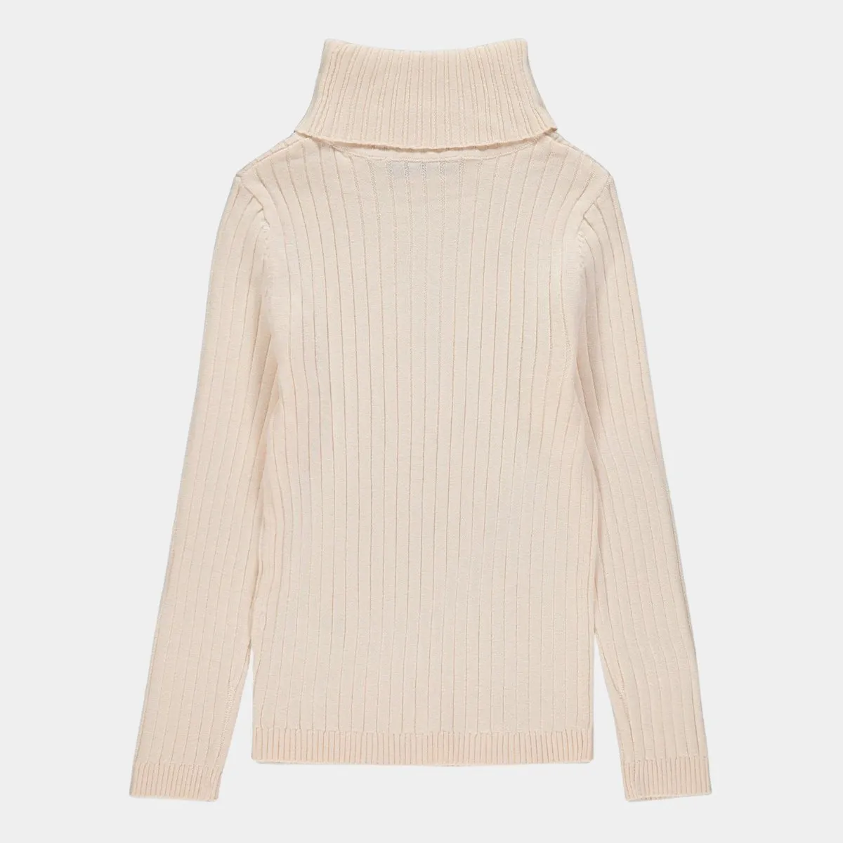 Girls Rib Knit Roll Neck Top