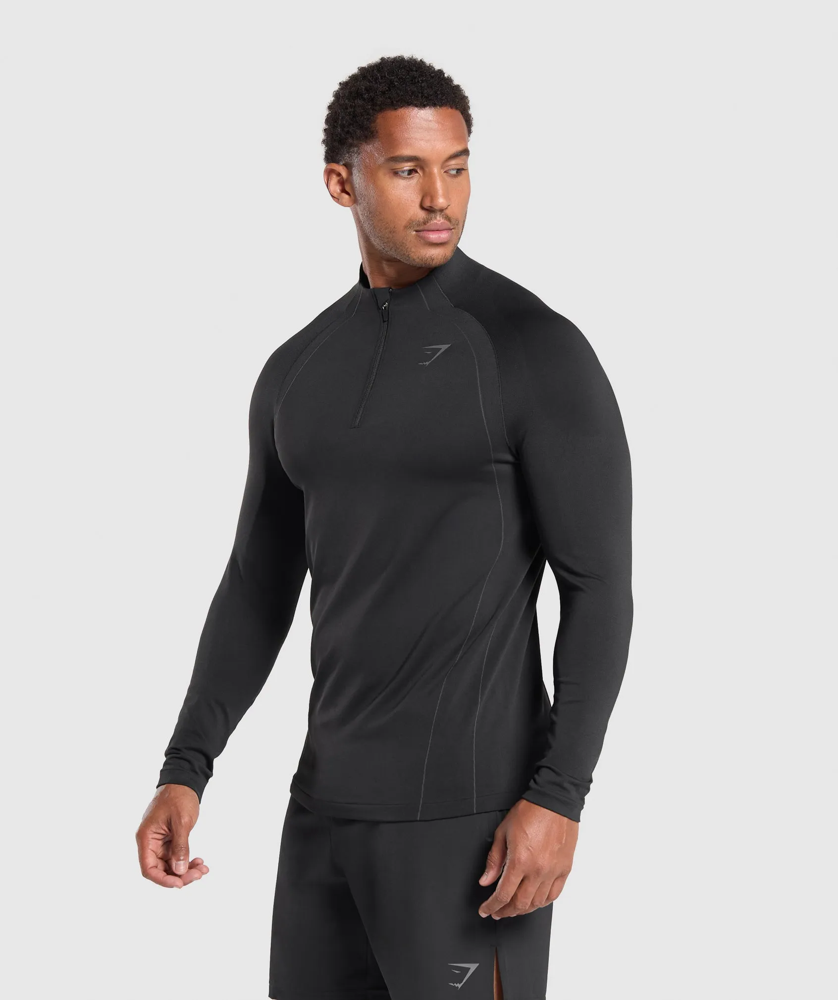 Gymshark Apex Seamless 1/4 Zip - Black/Dark Grey