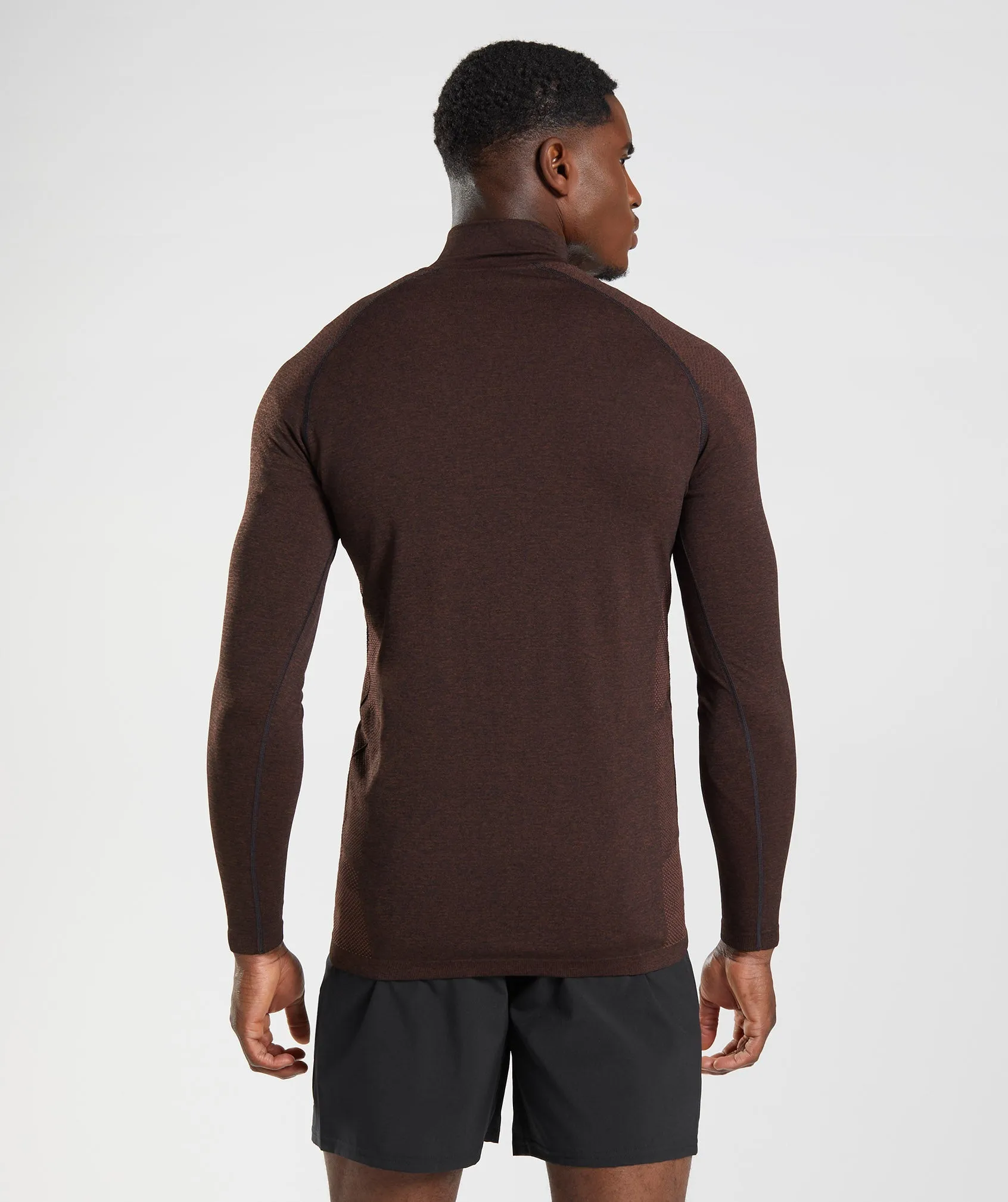 Gymshark Vital 1/4 Zip - Cherry Brown/Black