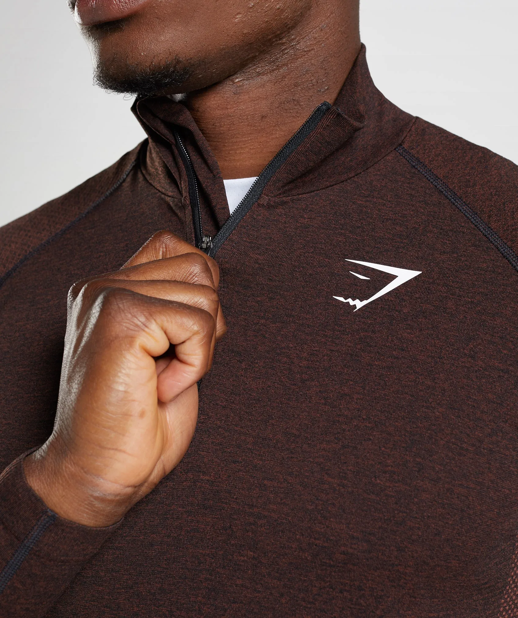 Gymshark Vital 1/4 Zip - Cherry Brown/Black