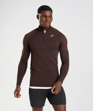 Gymshark Vital 1/4 Zip - Cherry Brown/Black