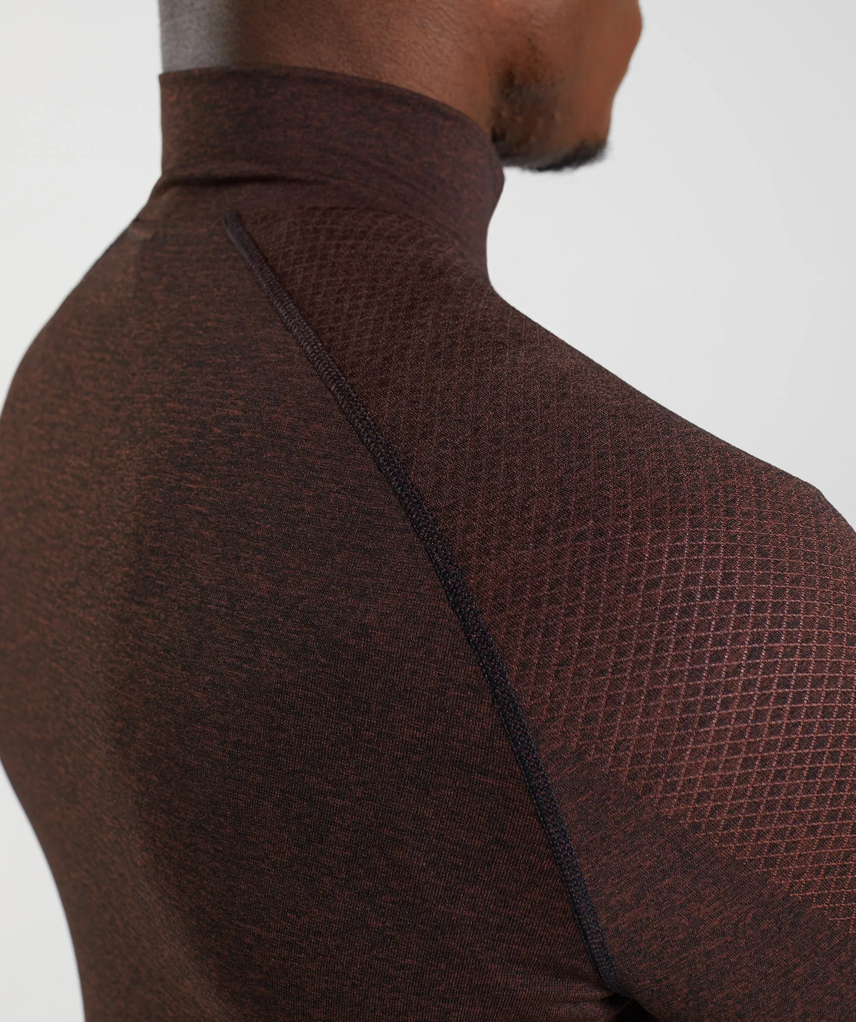 Gymshark Vital 1/4 Zip - Cherry Brown/Black