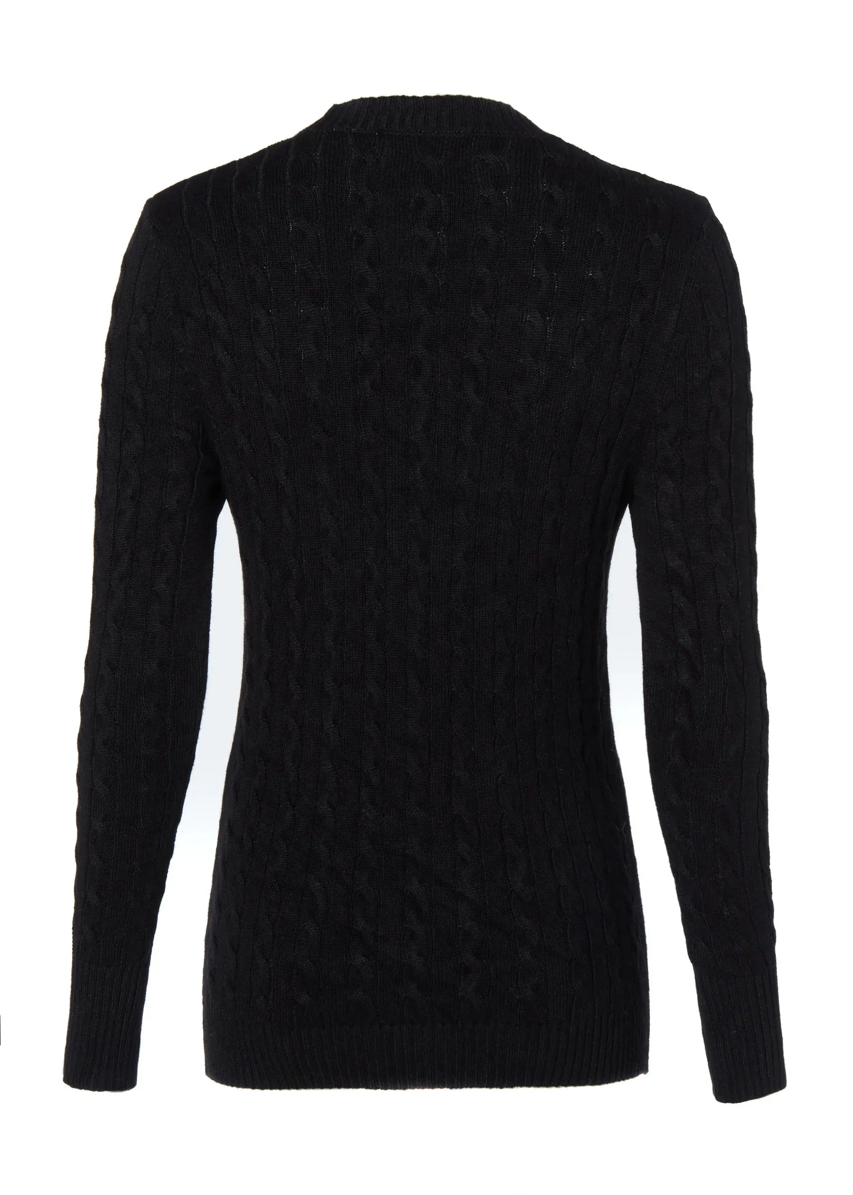 Holland Cooper Seattle Cable Crew Knitwear in Black