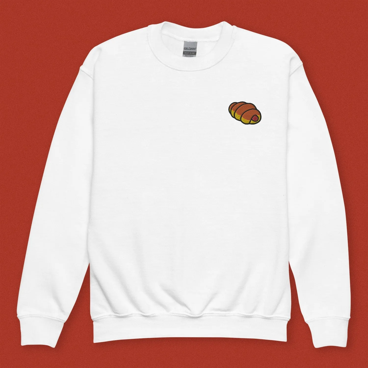 Hot Dog Bun Embroidered Kids Sweatshirt