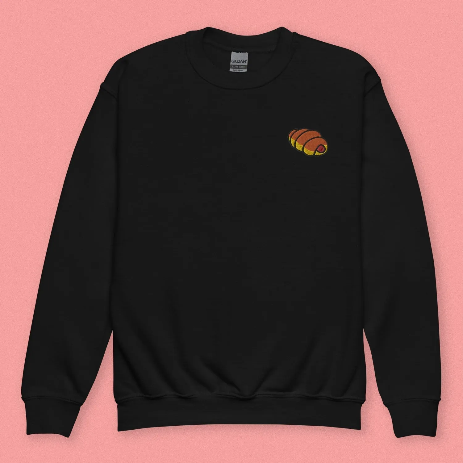 Hot Dog Bun Embroidered Kids Sweatshirt