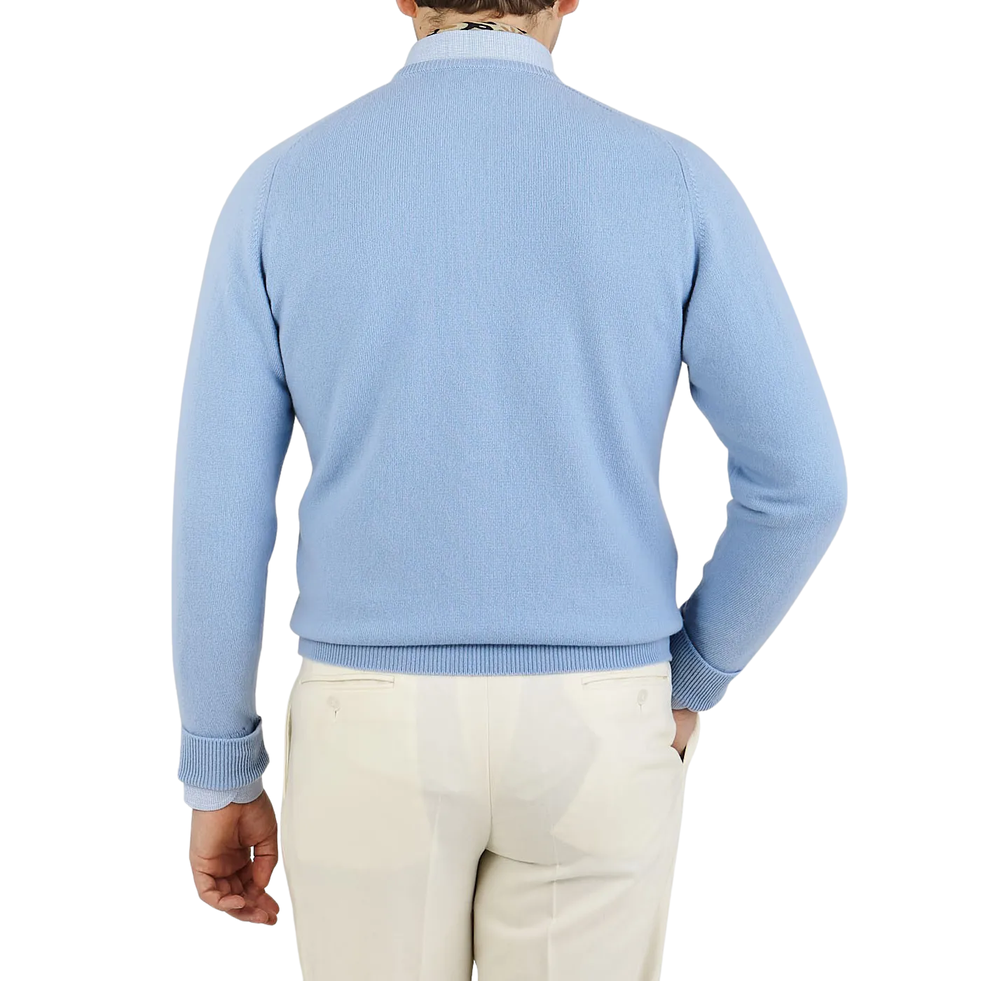 Hyacinth Blue V-Neck Cashmere Sweater