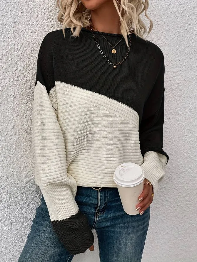 Ivyshape | Block Loose Sweater Sweatshirt