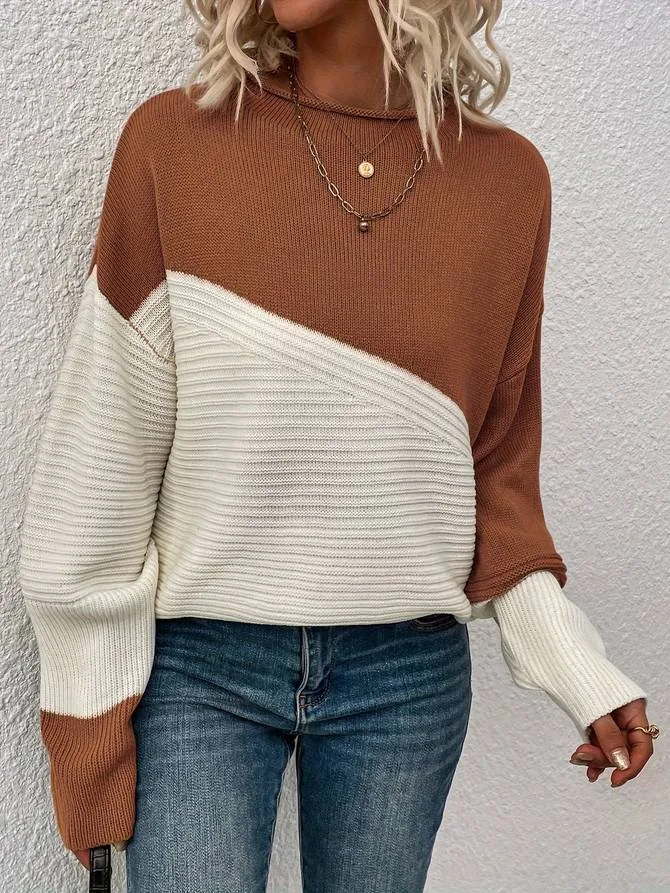 Ivyshape | Block Loose Sweater Sweatshirt