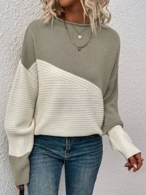 Ivyshape | Block Loose Sweater Sweatshirt