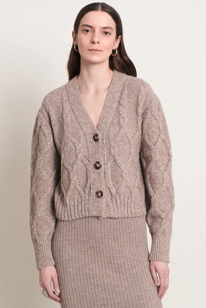 Janette Knit Cable Stitch Cardigan