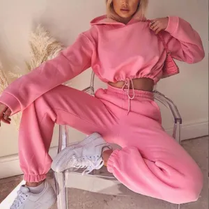 Jogging Suits For Women (2 Piece Sweatsuits) Tracksuits Sexy Long Sleeve HoodieCasual Fitness Sportswear