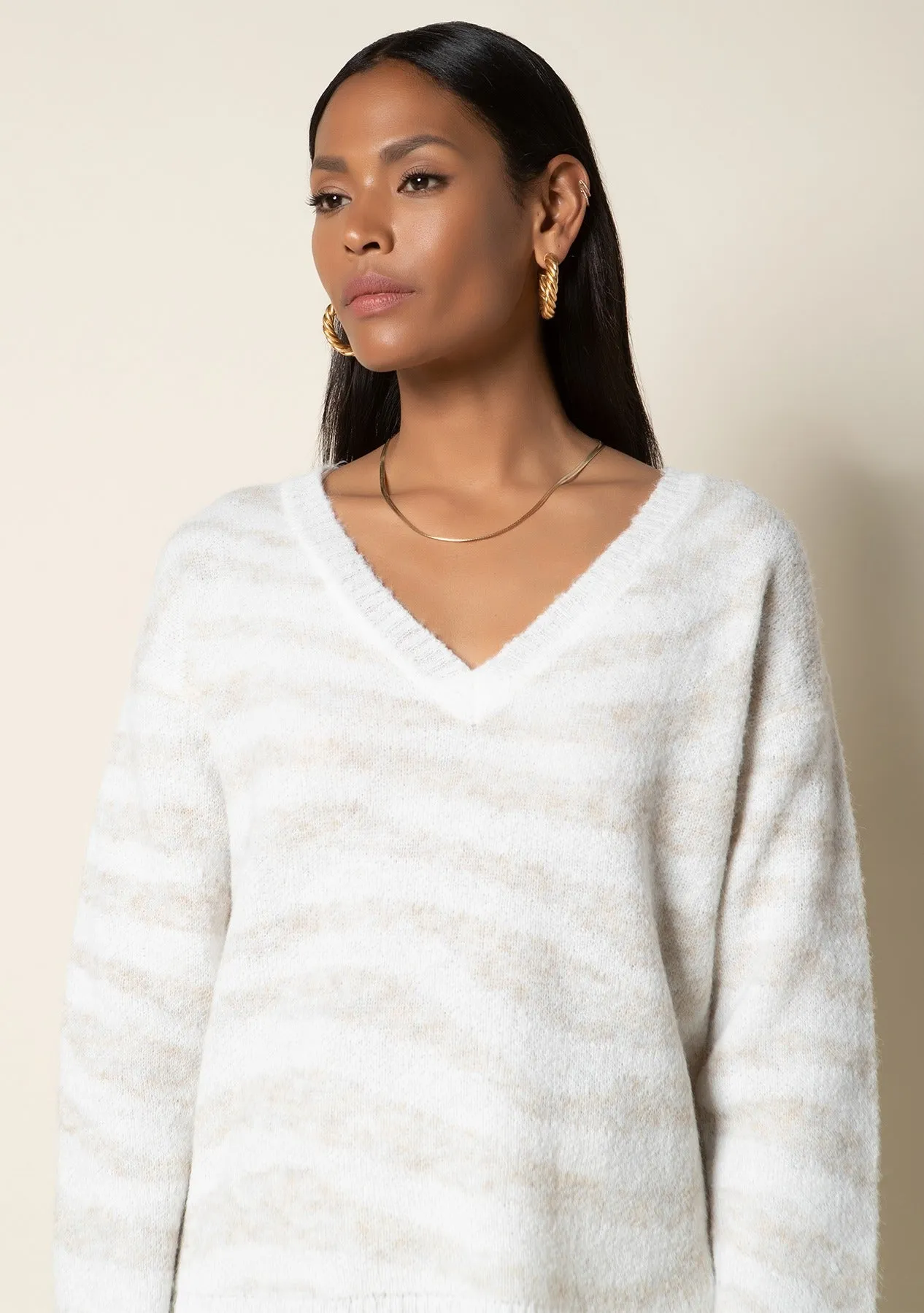 Keeley Winter White Zebra Sweater