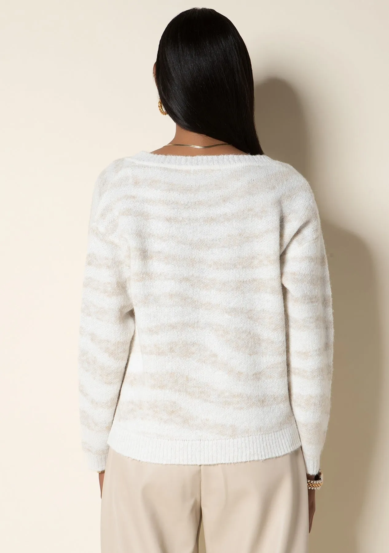 Keeley Winter White Zebra Sweater