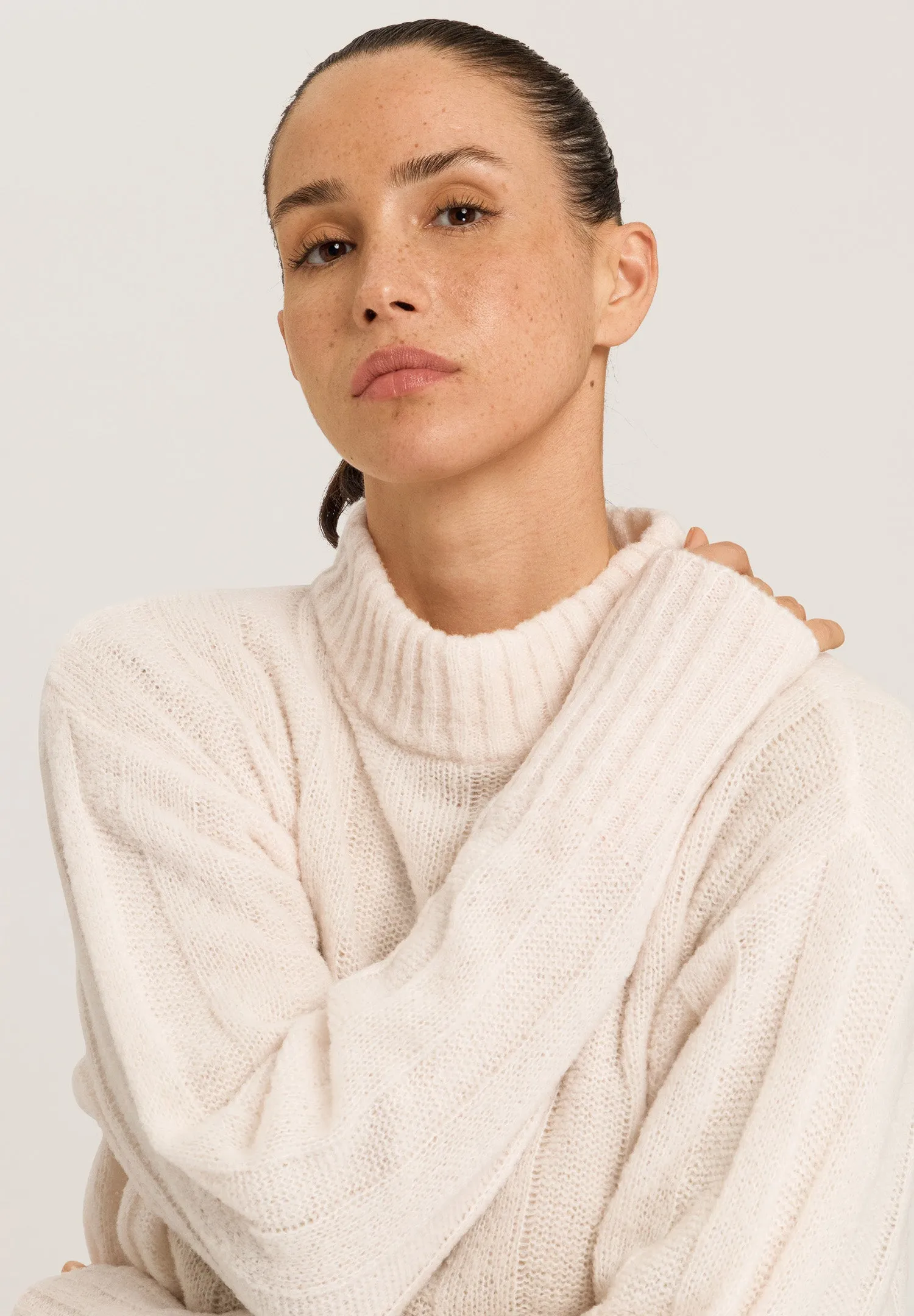 Knits Mockneck Wool Blend Pullover | Warm Sand 78781-1265