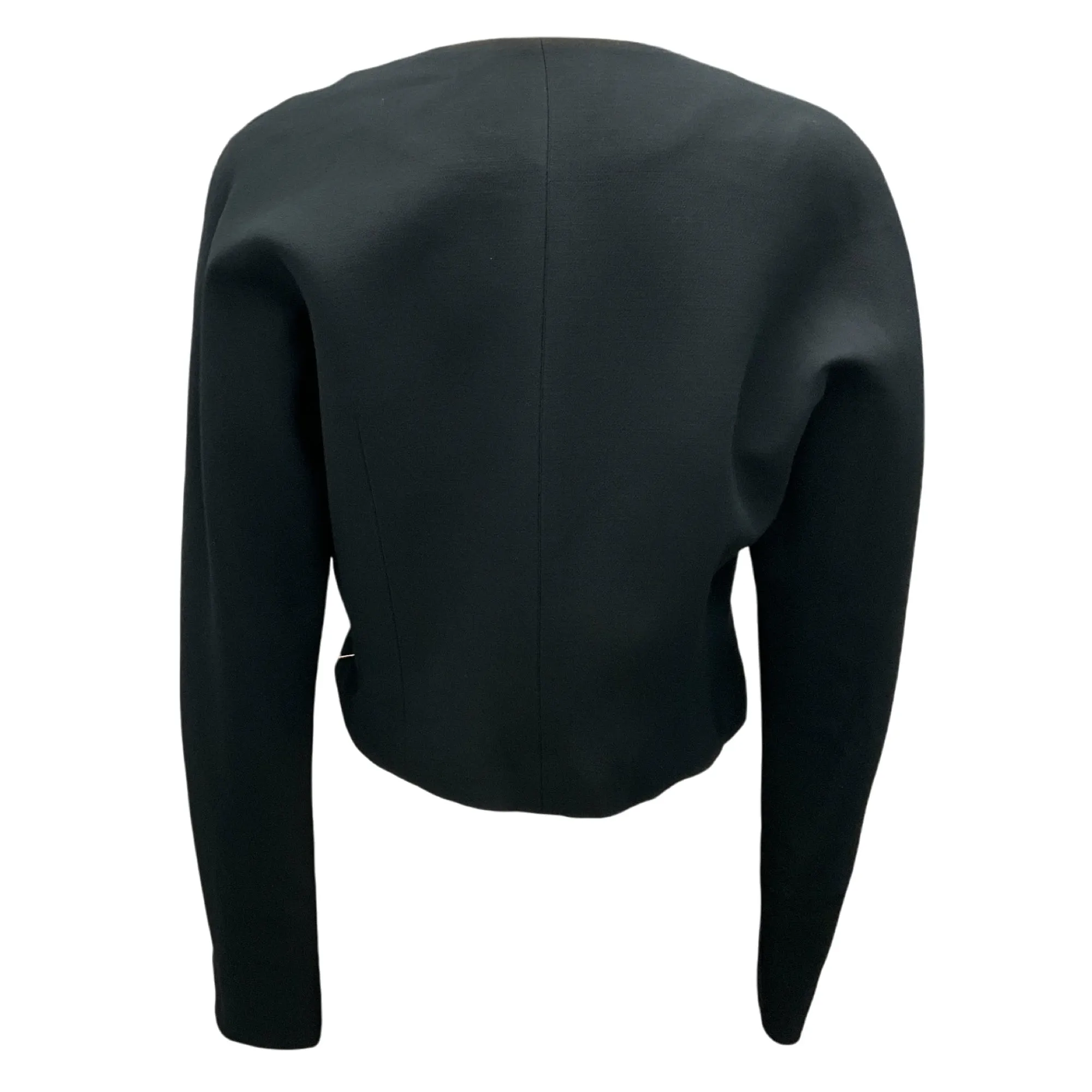 Lafayette 148 New York Black Cropped Button-Front Wool Jacket