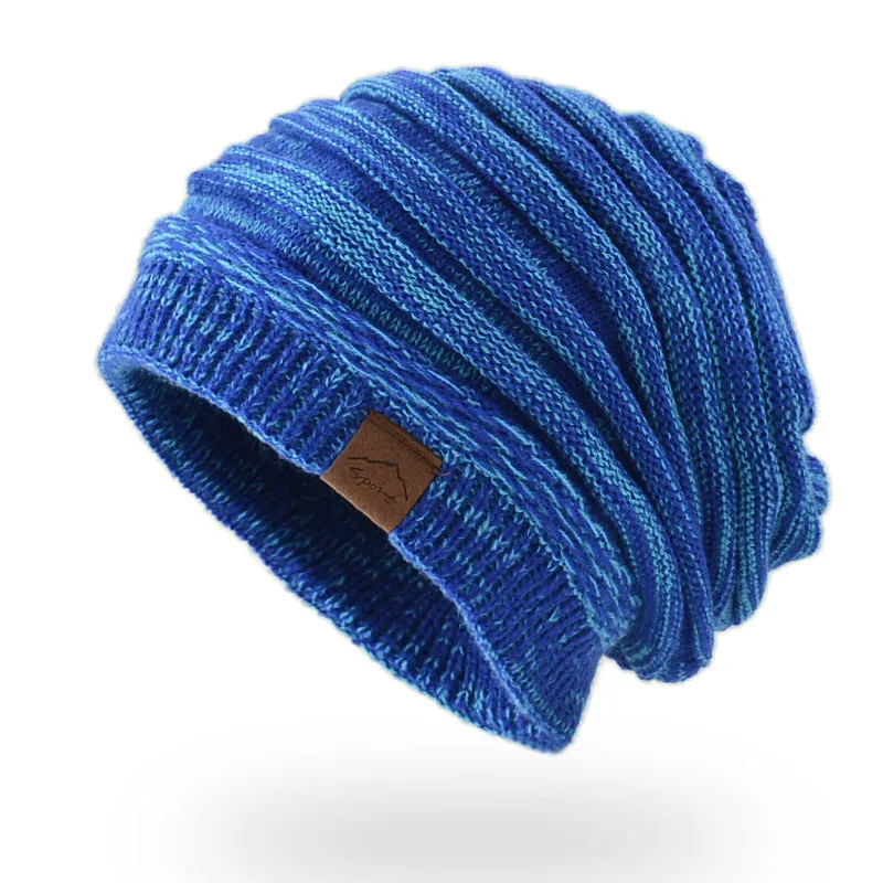 Leather Label Knitted Hat Warm Hat For Men And Women