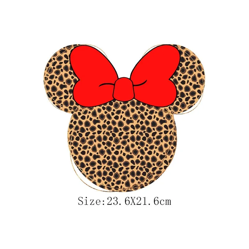 Leopard Print Flower Sticker On Clothes DIY Thermal Stickers For T-Shirts Fashion Girls Patch On Clothing Iron On Transfer Patch