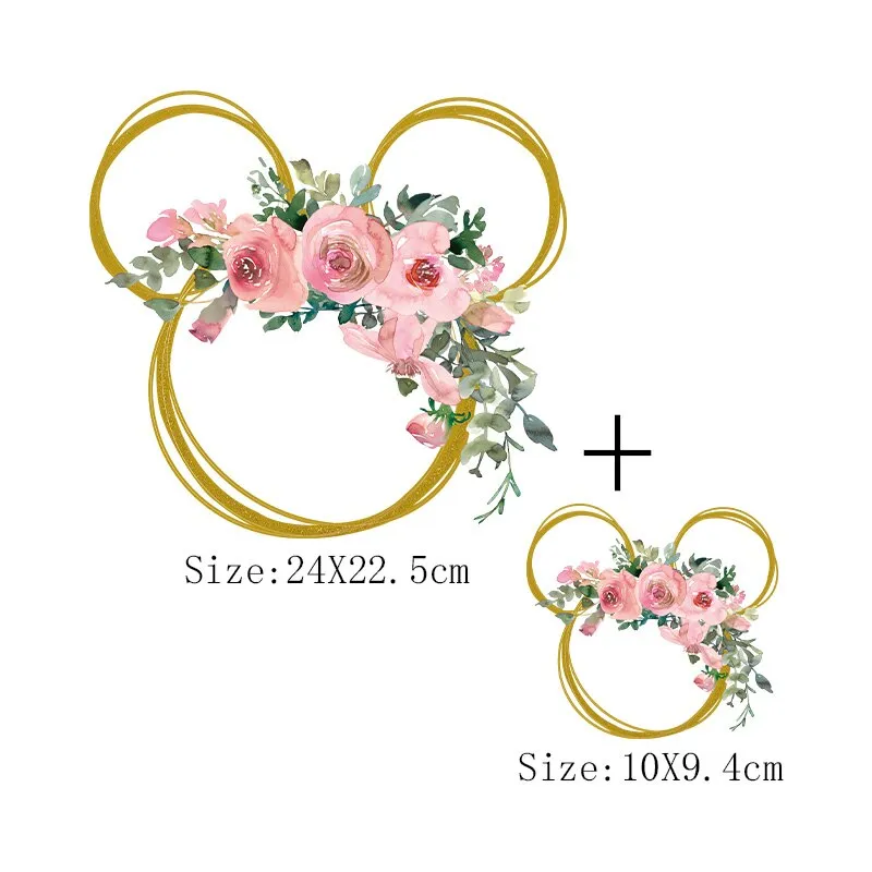 Leopard Print Flower Sticker On Clothes DIY Thermal Stickers For T-Shirts Fashion Girls Patch On Clothing Iron On Transfer Patch