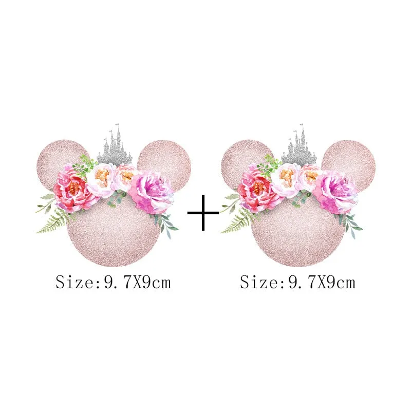 Leopard Print Flower Sticker On Clothes DIY Thermal Stickers For T-Shirts Fashion Girls Patch On Clothing Iron On Transfer Patch